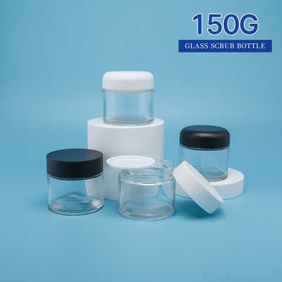 O frasco cosmético de vidro reciclado 150g esfrega o descascamento do empacotamento nutritivo ácido Salicylic de Skincare