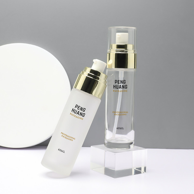 Impressão de empacotamento cosmética de vidro luxuosa da tela do recipiente da garrafa 60ml da loção