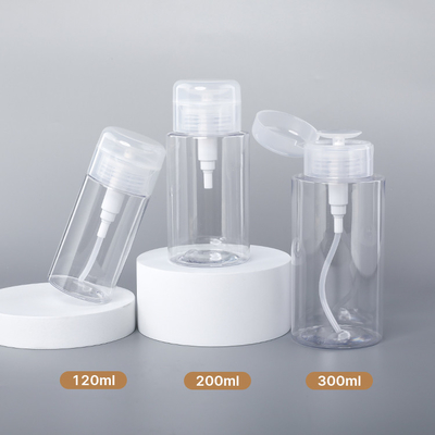 o empacotamento plástico da composição de 200ml 300ml engarrafa a garrafa clara do ANIMAL DE ESTIMAÇÃO da descarga da bomba de imprensa