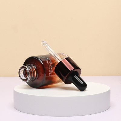O conta-gotas de vidro do óleo essencial engarrafa cuidados com a pele vazios feitos sob encomenda da pintura 30ml
