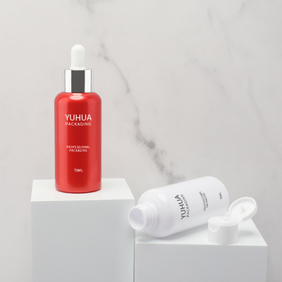 Garrafas de embalagem de plástico reciclado de tamanho pequeno de 70 ml com tampa flip Garrafa de gel para lavar as mãos para animais de estimação