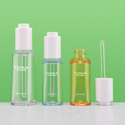garrafa plástica feita sob encomenda do soro de 30ml 50ml PETG com tampão do conta-gotas