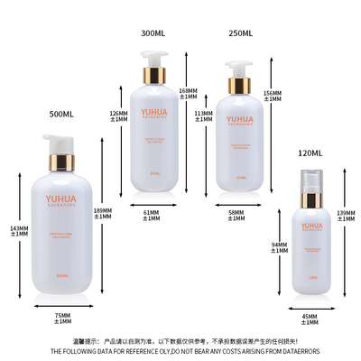 Skincare que empacota o empacotamento plástico do champô da garrafa redonda 120ml 250ml 300ml
