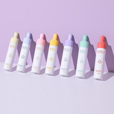 logotipo personalizado de embalagem cosmético plástico do óleo de cabelo da garrafa do conta-gotas 30ml