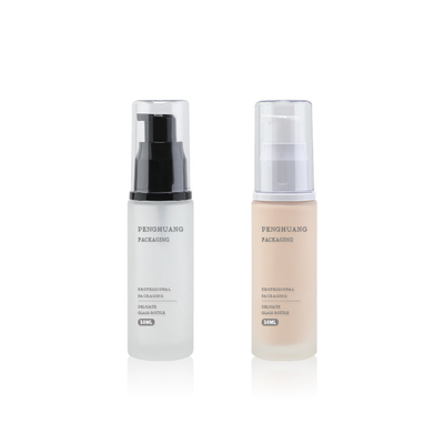 garrafa líquida de vidro da fundação 30ml com cuidados com a pele de Sunblock 1oz do creme hidratante do cuidado da cara da bomba
