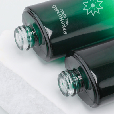 a garrafa da loção do vidro da beleza 55ml geou a loção que o presente cosmético da garrafa ajustou o verde de empacotamento de Skincare