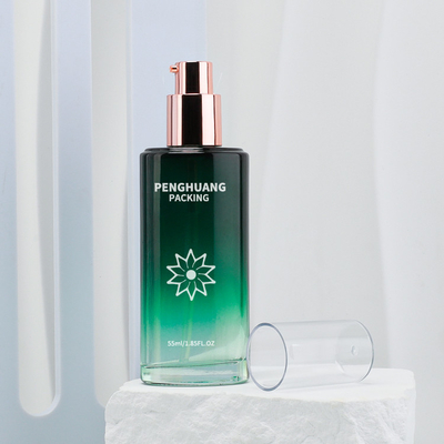 a garrafa da loção do vidro da beleza 55ml geou a loção que o presente cosmético da garrafa ajustou o verde de empacotamento de Skincare