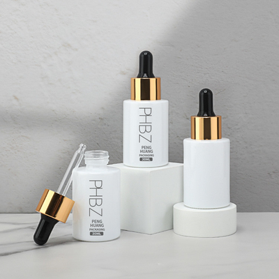 30 ml 1 oz frasco de soro de óleo branco com tampa de gotas logotipo personalizado