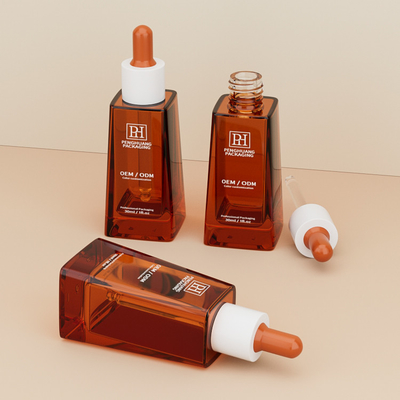 Garrafas clássicas de 30 ml de trapezoide para embalagens para cuidados com a pele