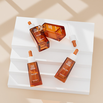 Garrafas clássicas de 30 ml de trapezoide para embalagens para cuidados com a pele