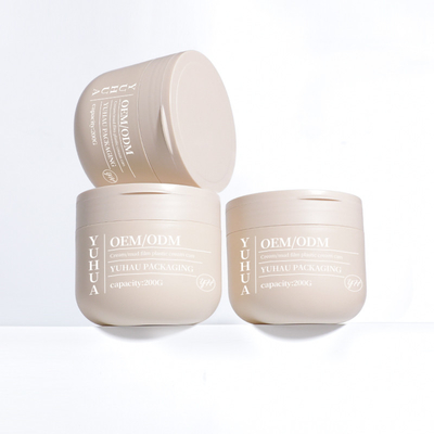 OEM ODM Jar de Creme de Plástico de parede dupla 200ml Vazio Round PP Matte Hair Care Mask Container Jar