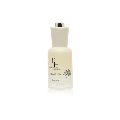 Logotipo personalizado 30ml Botões de Serum de Vidro Redondo Vazio com Serimagem de Seda