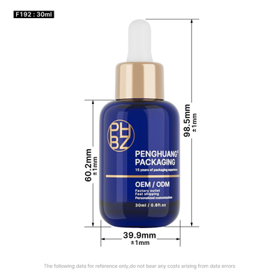 30 ml de frascos redondos de vidro com gotas de soro para óleo essencial de cuidados com o cabelo