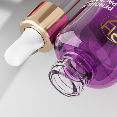 Logotipo personalizado 30 ml garrafas de vidro redondo vazias para óleo do soro
