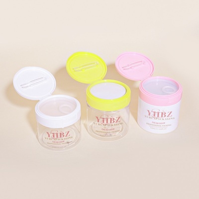 270g 330g 360g FLIP top cap makeup recipiente de algodão recipiente de plástico cosmético para animais de estimação frasco com pinça
