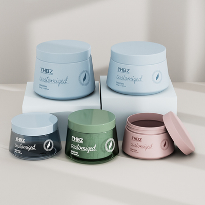 150 ml 250 ml 350 ml 500 ml frasco de creme de plástico logotipo personalizado frascos redondos de embalagem de plástico para esfregar o corpo