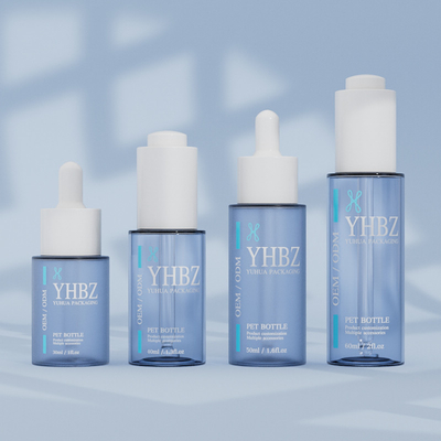 30 ml 40 ml 50 ml 60 ml frascos de plástico para colher soro para animais de estimação para embalagens de cuidados com a pele