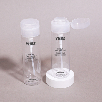 Garrafa de plástico de ponta clara para esmaltes de unhas Remover de maquiagem Remover Toner