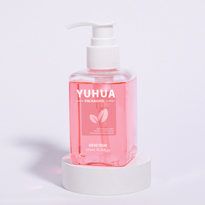 Bottle de bomba de plástico de 125 ml quadrado personalizável Pet Bottles de sabão de mão líquido