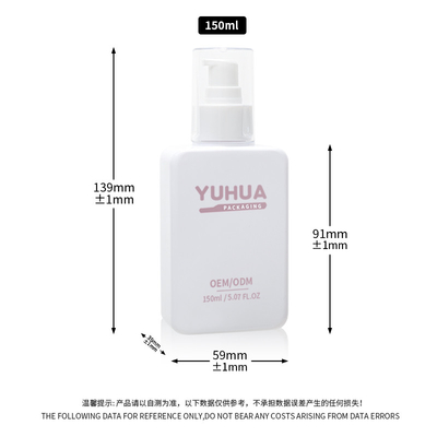 Grátis garrafa de loção de plástico transparente de 150 ml garrafa de shampoo e condicionador quadrado plano