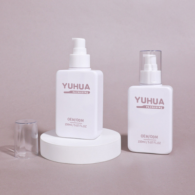 Grátis garrafa de loção de plástico transparente de 150 ml garrafa de shampoo e condicionador quadrado plano