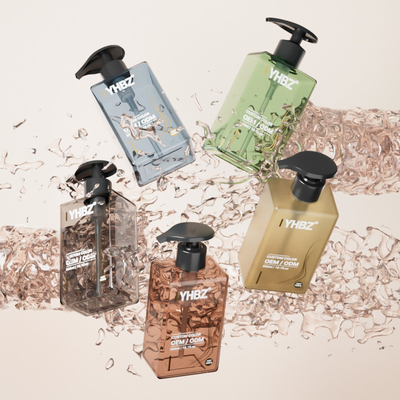 Garrafa de loção de plástico personalizada Garrafa de bomba de shampoo de desinfetante de mão de 300 ml