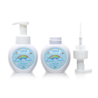 Garrafa redonda de shampoo de loção 300 ml garrafa de espuma de plástico para limpeza facial