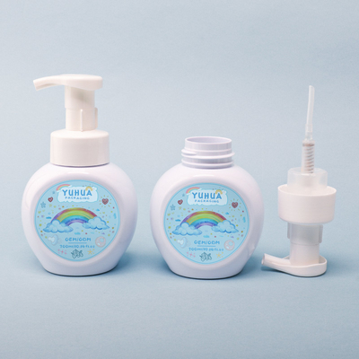 Garrafa redonda de shampoo de loção 300 ml garrafa de espuma de plástico para limpeza facial