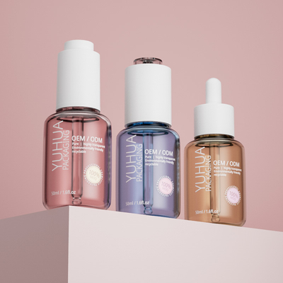 50 ml garrafas de goteador de soro personalizáveis ODM/OEM garrafa de plástico de soro de óleo claro