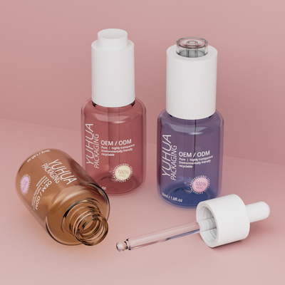 50 ml garrafas de goteador de soro personalizáveis ODM/OEM garrafa de plástico de soro de óleo claro