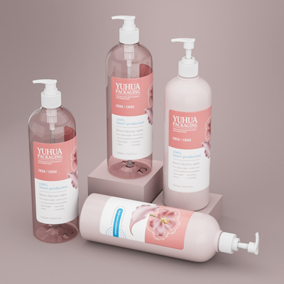 Botão de Loção de Plástico de Atacado Branco1000ml Botão de Shampoo e Conditioner PET Personalizado