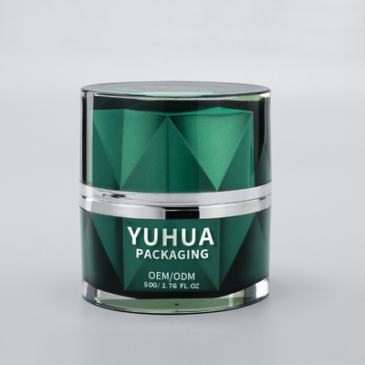 Grátis Frascos de Creme de Plástico de Luxo 50g Vazio Verde de Parede Dupla Frasco Cosmético Para Cuidados da Pele