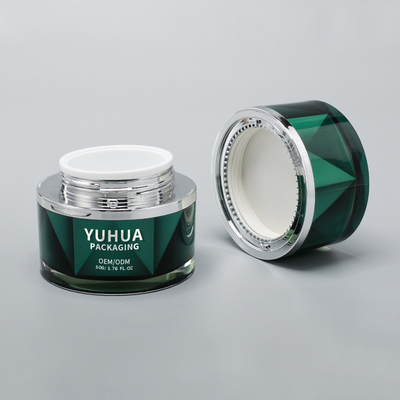 Frascos de Embalagem de Plástico 50G Luxuosos, Frascos de Creme de Plástico Acrílico Vazios com Tampa