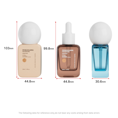 Frascos de Base por Atacado de Luxo 30ML Redondos com Tampa Esférica e Fundo Grosso para Base Líquida Vazios