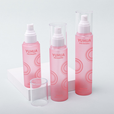 Toner personalizado frasco de spray cosmético cilindro claro PET frasco de spray para tonificante hidratante