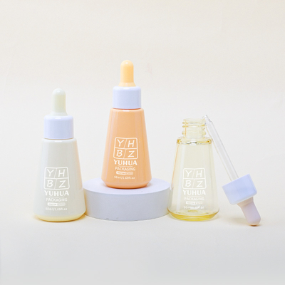 Frascos conta-gotas de soro para serigrafia por atacado 50ML Frasco de óleo essencial de plástico personalizável