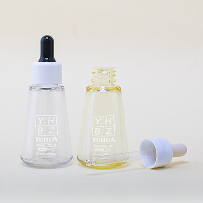 Frascos conta-gotas de soro para serigrafia por atacado 50ML Frasco de óleo essencial de plástico personalizável