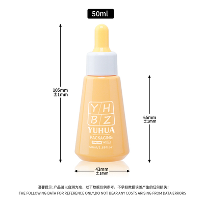Frascos conta-gotas de soro para serigrafia por atacado 50ML Frasco de óleo essencial de plástico personalizável