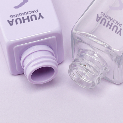 Frasco conta-gotas quadrado de plástico com logotipo personalizado, frasco de soro de óleo essencial para cuidados com a pele com logotipo personalizado