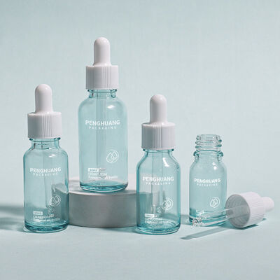 Caixinha de óleo de vidro Logotipo de garrafa de vidro Recipiente liso personalizado projetado para óleos essenciais soros e aplicações cosméticas