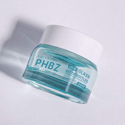 Frasco de embalagem de cosméticos de luxo redondo aceito OEM ODM adequado para cremes de alta qualidade, soros e outros itens essenciais de beleza