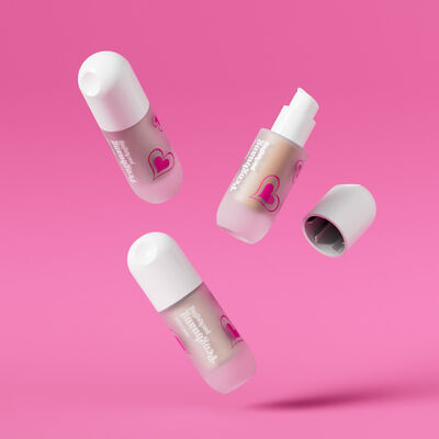 Bottles de 30ml de base líquida de tampa de bomba Logotipo personalizado Embalagem cosmética profissional para produtos de maquiagem líquida