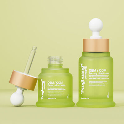 Frasco de soro de óleo essencial com impressão hot stamping, oferecendo embalagem cosmética elegante e apelo para produtos de cuidados com a pele