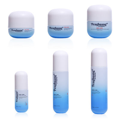 Conjunto de Embalagens Cosméticas de Vidro com Tratamento de Superfície de Serigrafia com Logotipo Personalizado e Personalização de Cor