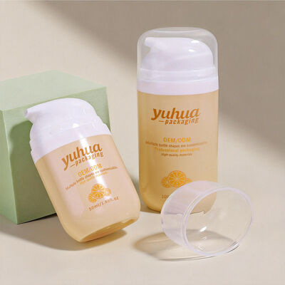 Garrafa de loção de plástico feita de material PP com bomba sem ar e superfície congelada para embalagens cosméticas e armazenamento de líquidos