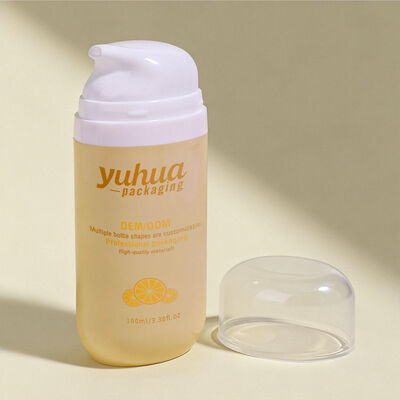 Garrafa de loção de plástico feita de material PP com bomba sem ar e superfície congelada para embalagens cosméticas e armazenamento de líquidos