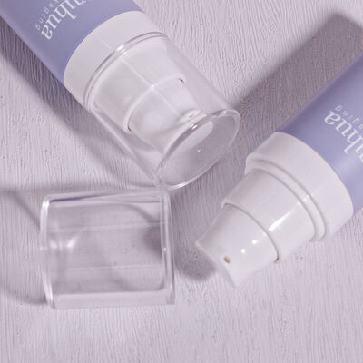 Garrafa de loção plástica reciclável com bomba airless e tampa de rosca para embalagem de sérum cosmético e impressão de logotipo personalizado