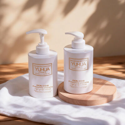 Garrafas de embalagem de plástico personalizáveis para cosméticos, incluindo soro de loção tonificante com forma cilíndrica e fecho de tampa de parafuso