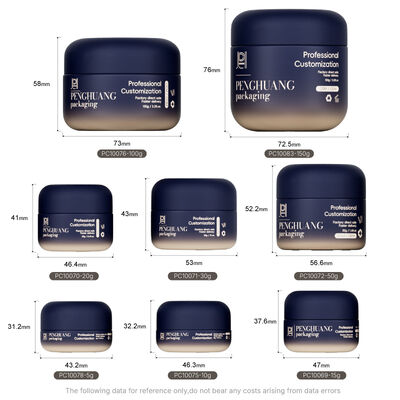 Embalagem elegante em frascos de vidro creme para produtos cosméticos, com tampas de rosca seguras, ideais para cremes e loções de beleza