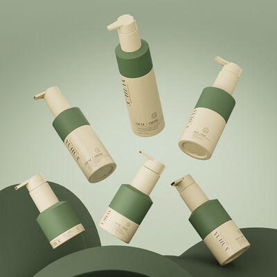 Material de base PE garrafa de loção de plástico com impressão de tela de seda e estampagem a quente ideal para embalagens de produtos de cuidados pessoais